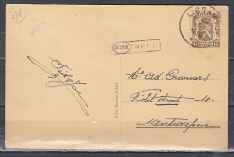 Postkaart Van Libramont Naar Antwerpen Met Langstempel Paliseul - Linear Postmarks