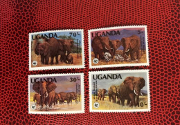 OUGANDA 1999 WWF Complete 4v Neuf MNH ** Mi Mamíferos Mammals Säugetiere Mammiferi Mammifère UGANDA - Elephants