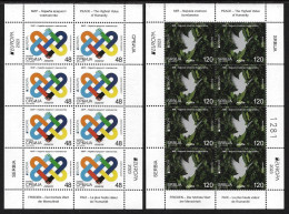 SERBIA /SERBIEN /SRBIJA /SERBIE -EUROPA 2023-"PEACE –The Highest Value Of Humanity"- TWO SHEET Of The 8 STAMPS MINT - 2023