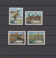Paraguay 1989 Olympic Games Barcelona, Tennis Wimbledon Set Of 4 With Blue And Silver Overprint MNH - Ete 1992: Barcelone