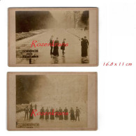 2 X Oude Foto's Old PHOTO Ancienne Queen Reine Wilhelmina Koningin Nederland Royalty Holland On Ice Scating Schaatsen - Königshäuser