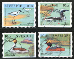 Réf 77 < SUEDE Année 2003 < Yvert N° 2349 à 2352  Ø Used < Oiseaux  Grèbe Avocette Canard - SWEDEN - Usati