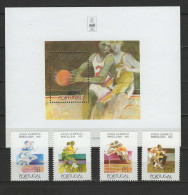 Portugal 1992 Olympic Games Barcelona, Basketball, Football Soccer, Hockey Etc. Set Of 4 + S/s MNH - Zomer 1992: Barcelona