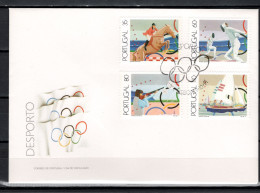 Portugal 1991 Olympic Games Barcelona, Equestrian, Fencing, Shooting, Sailing Set Of 4 On FDC - Summer 1992: Barcelona