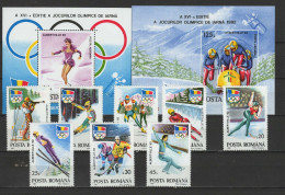 Romania 1992 Olympic Games Albertville, Space Set Of 8 + 2 S/s MNH - Inverno1992: Albertville