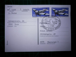 ALLEMAGNE, Entero Postal Circulé Avec Cachet Spécial Train. Année 1991 - Postcards - Used