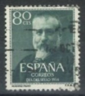 SPAIN,  1954 - MARCELINO MENENDEZ STAMP, # 814, USED. - Oblitérés