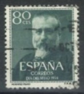 SPAIN,  1954 - MARCELINO MENENDEZ STAMP, # 814, USED. - Gebruikt