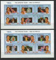 St. Vincent 1992 Olympic Games Barcelona, Basketball Set Of 2 Sheetlets MNH - Estate 1992: Barcellona