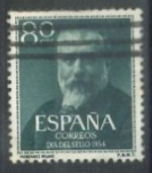 SPAIN,  1954 - MARCELINO MENENDEZ STAMP, # 814, USED. - Usati