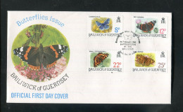 "GUERNSEY" 1981, Mi. 218-221 "Schmetterlinge" FDC (A1038) - Butterflies