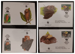 O) 1996 VANUATU, WWF - WORLD WILDLIFE  FUND, BAT, FLYING FOXES, NOTOPTERIS,  PTEROPUS, PTEROPUS,  FDC XF - Vanuatu (1980-...)