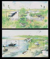 DINAMARCA 1999 - DENMARK - PAJAROS AVES - 2 HOJITAS BLOQUE - YVERT 14/15** ó 1226/1229** - Ungebraucht