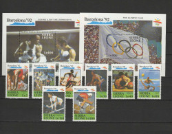 Sierra Leone 1990 Olympic Games Barcelona, Boxing, Wrestling, Weightlifting, Cycling Etc. Set Of 8 + 2 S/s MNH - Ete 1992: Barcelone