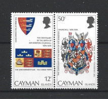 Cayman Islands 1974 W. Churchill Centenary Pair Y.T. 350/351 ** - Cayman (Isole)