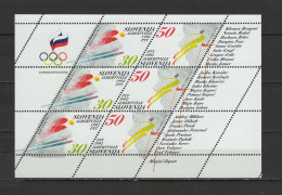 Slovenia 1992 Olympic Games Albertville Sheetlet MNH - Inverno1992: Albertville