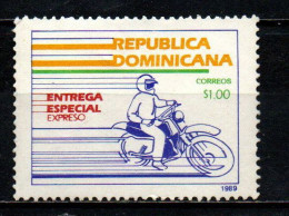REPUBBLICA DOMENICANA - 1989 - MOTOCICLISTA - ESPRESSO - USATO - Dominikanische Rep.
