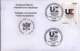 France Présidence Européenne Emmanuel Macron 2022 FDC 1er Jour - European Community