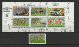 South Africa 1992 Olympic Games, Football Soccer Etc. Stamp + S/s MNH - Ete 1992: Barcelone
