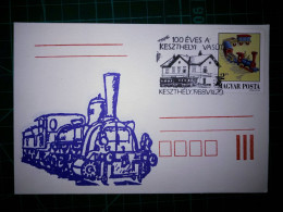 HONGRIE, Entier Postal Avec Illustration D'une Locomotive à Vapeur Et Cachet Spécial. Année 1988 - Entiers Postaux