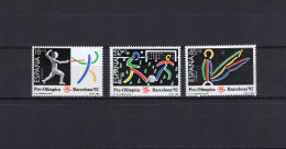 Spain 1989 Olympic Games Barcelona, Football Soccer, Fencing, Etc. Set Of 3 MNH - Estate 1992: Barcellona