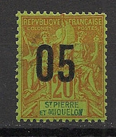 SPM - 1912 - N°YT. 97 - Type Groupe 05 Sur 20c - Neuf Luxe ** / MNH / Postfrisch - Unused Stamps