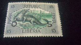 LİBERYA-1920-30-    15   C      DAMGALI - Liberia