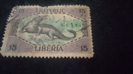 LİBERYA-1920-30-    15   C      DAMGALI - Liberia