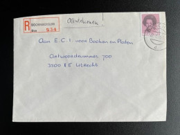 NETHERLANDS 1986 REGISTERED LETTER BOORNBERGUM TO UTRECHT 27-02-1986 NEDERLAND - Storia Postale