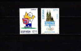 Spain 1992 Olympic Games Barcelona Olymphilex Set Of 2 MNH - Sommer 1992: Barcelone