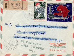 IVORY COAST 1968 AIRMAIL R - LETTER SENT FROM ADZOPE TO LONDON - Côte D'Ivoire (1960-...)