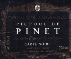 Etiquette De Vin  -  PICPOUL DE PINET  CARTE NOIRE - Andere & Zonder Classificatie