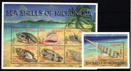 Mikronesien Block 93 + 1210-1215 Postfrisch Muscheln Und Schnecken #JV896 - Mikronesien