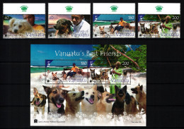 Vanuatu Block 73 + 1492-1495 Postfrisch Hunde #JV947 - Vanuatu (1980-...)