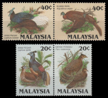 Malaysia 1986 - Mi-Nr. 317-320 A & C ** - MNH - Vögel / Birds - Malaysia (1964-...)