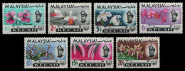 Malaya - Kedah 1965 - Mi-Nr. 106-112 ** - MNH - Orchideen / Orchids - Kedah