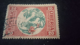 LİBERYA-1920-30-    20   C      DAMGALI - Liberia