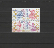 Sweden 1992 Olympic Games Barcelona, Swimming, Cycling, Athletics, Canoeing Block Of 4 MNH - Estate 1992: Barcellona