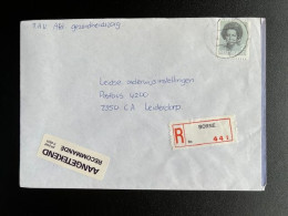 NETHERLANDS 1988 REGISTERED LETTER BORNE TO LEIDERDORP 04-01-1988 NEDERLAND - Cartas & Documentos