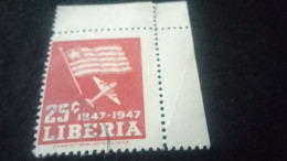 LİBERYA-1947-    25   C      DAMGALI - Liberia