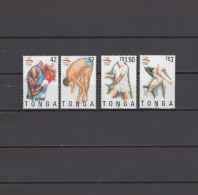 Tonga 1992 Olympic Games Barcelona, Boxing, Tennis, Cycling Etc. Set Of 4 MNH - Verano 1992: Barcelona