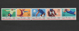 USA 1992 Olympic Games Barcelona, Football Soccer, Volleyball, Boxing Etc. Strip Of 5 MNH - Estate 1992: Barcellona