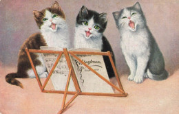 Chats Humanisés * CPA Illustrateur * Chat Cat Cats Katze * Les Petits Chanteurs * Partition Musique - Chats