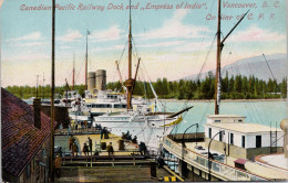 SS 'Empress Of India' Ship Vancouver BC British Columbia CPR Dock Unused Postcard Z2 - Vancouver