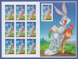 USA 1997 Comicfigur Bugs Bunny Folienblatt Rechts Mit Mi.-Nr. 2829 B ** SELTEN ! - Altri & Non Classificati