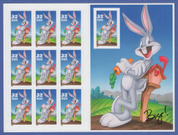 USA 1997 Comicfigur Bugs Bunny Folienblatt Rechts Mit Mi.-Nr. 2829 BA **  - Altri & Non Classificati