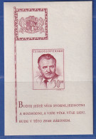 Tschechoslowakei 1948 Klement Gottwald Mi.-Nr. Block 10 Postfrisch ** - Sonstige & Ohne Zuordnung