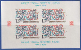 Tschechoslowakei 1978 Briefmarkenausstellung Prag Mi.-Nr. Block 34 Postfrisch ** - Altri & Non Classificati