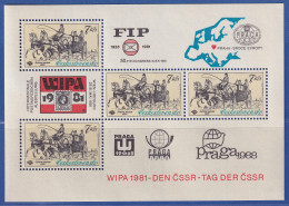 Tschechoslowakei 1981 Briefmarkenausstellung WIPA Wien Mi.-Nr. Block 44 ** - Autres & Non Classés