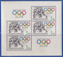 Tschechoslowakei 1984 Winterolympiade In Sarajevo Mi.-Nr. Block 57 Postfrisch ** - Andere & Zonder Classificatie